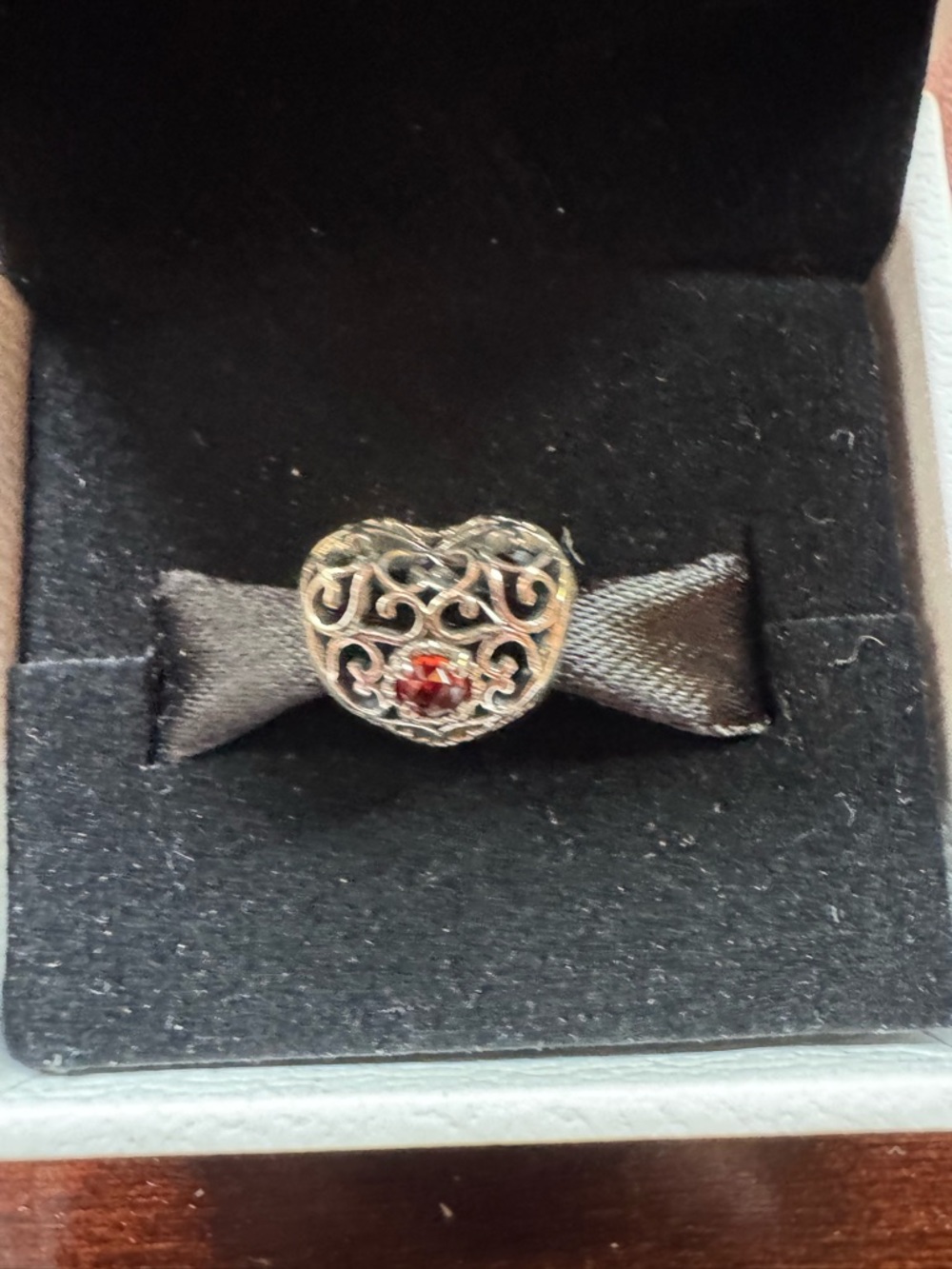 Pandora Garnet Heart Charm